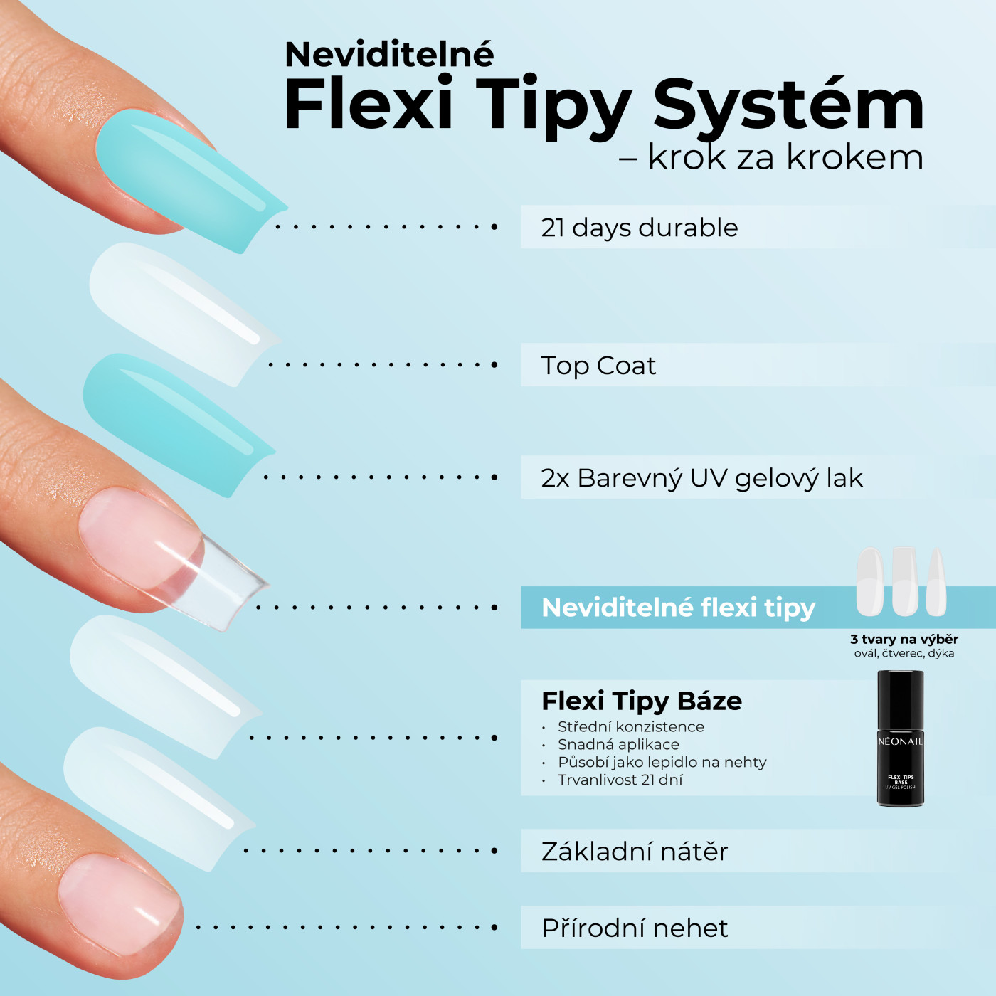 Tips Elastici per Allungamento Unghie Invisible Flexi Tips 01 Clear Oval